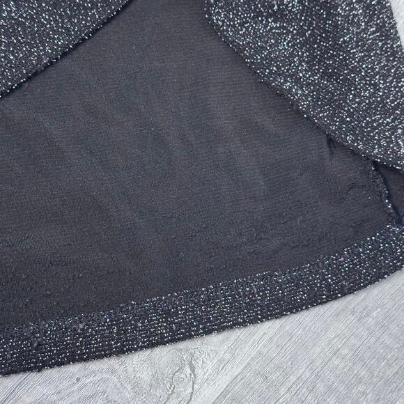 Y2K Black Glitter One Shoulder Ring Strap Tank Top Going Out Club Party - Picture 5 of 6